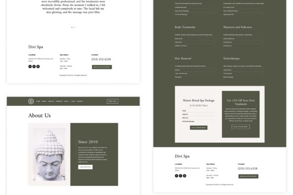 New Divi Starter Site for Spas (Quick Install)