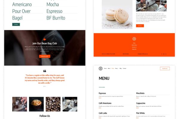 New Divi Starter Site for Coffee Shops (Quick Install)