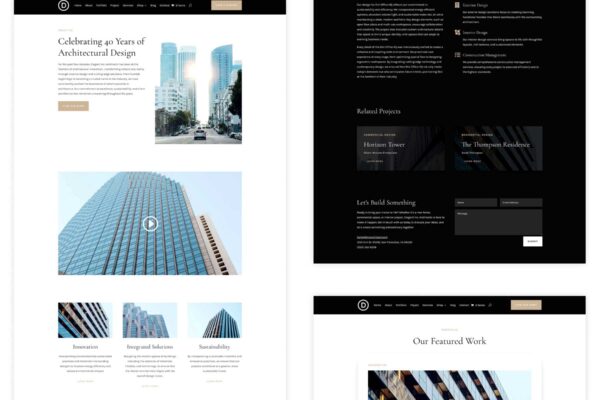 New Divi Starter Site for Architects (Quick Install)